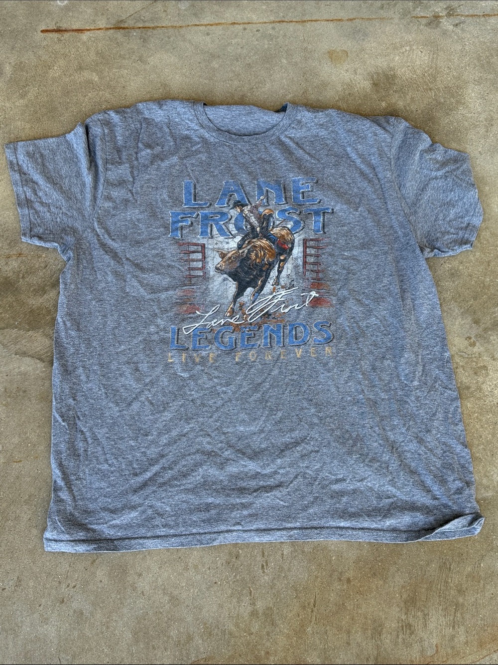 Gray Graphic Rodeo T-Shirt - Lane Frost Legends